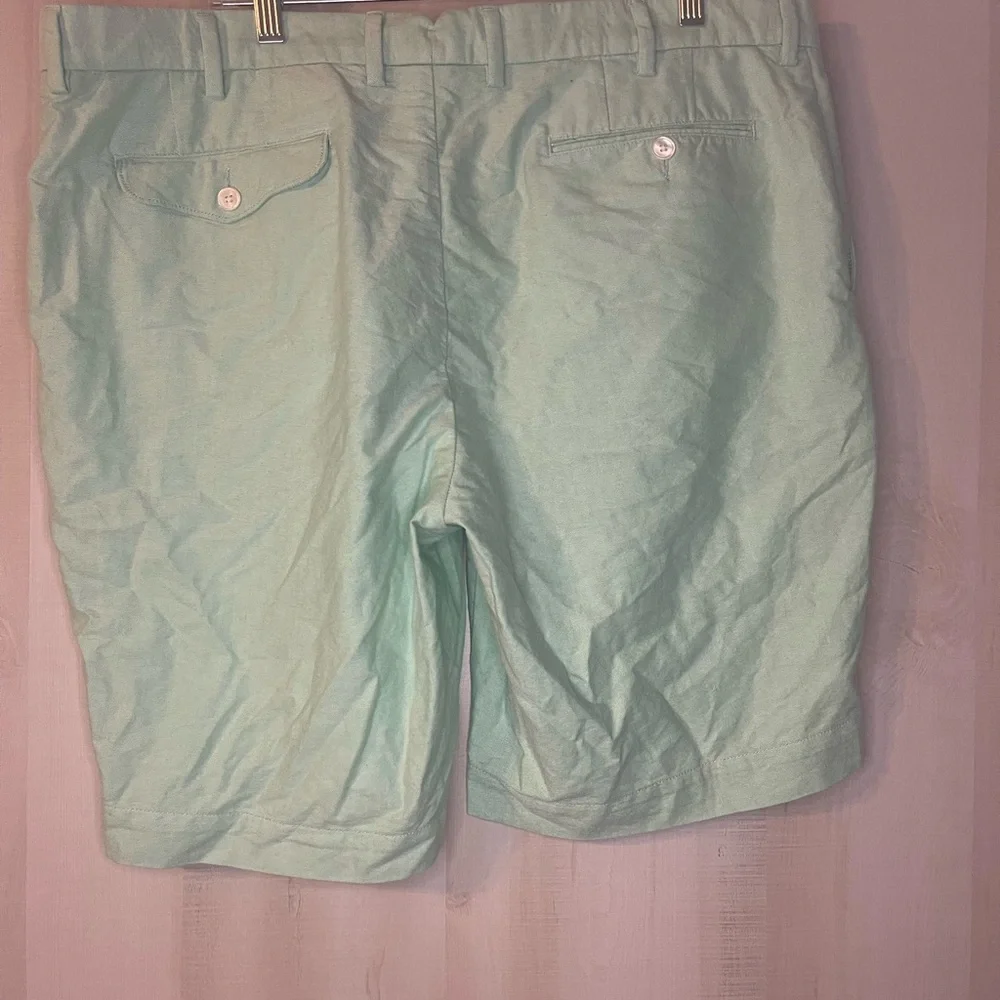 Polo Ralph Lauren mint green flat front cotton shorts 10 inch‎ inseam size 40